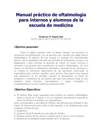 Manual práctico de oftalmología para médicos generales y alumnos ...