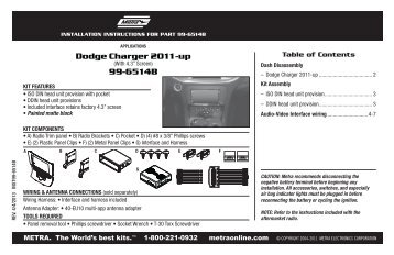 Dodge Charger 2011-up 99-6514B - Metra Electronics