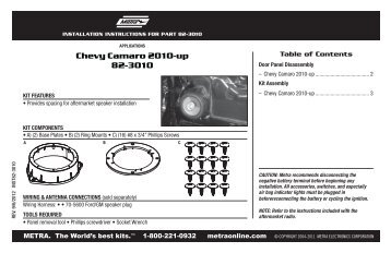 Chevy Camaro 2010-up 82-3010 - Metra Electronics