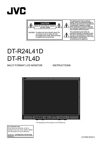 Operation manual for DT-R24L41 Monitor - JVC