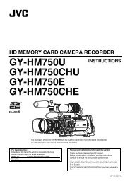 Owner's manual for the GY-HM750 ProHD Camcorder - JVC