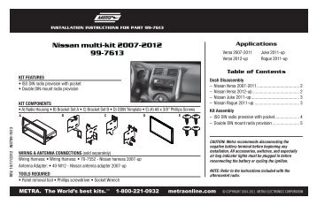 Nissan multi-kit 2007-2012 99-7613 - Metra Electronics