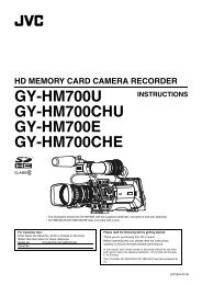 132 page operation manual for the GY-HM700 solid state ... - JVC