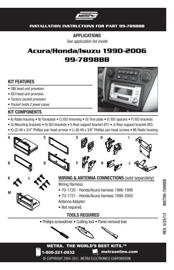 Acura/Honda/Isuzu 1990-2006 99-7898BB - Metra Electronics