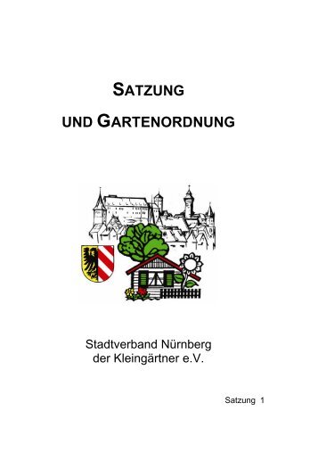 Satzung (PDF) - Stadtverband Nürnberg der Kleingärtner e.V.