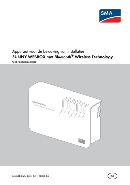 SUNNY WEBBOX met Bluetooth® Wireless Technology - SMA Solar ...