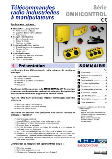 Série OMNICONTROL Télécommandes radio industrielles à ...