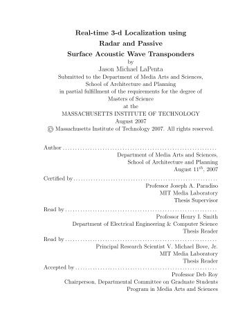 Real-time 3-d Localization using Radar and Passive Surface ...