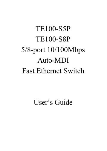 TE100-S5P TE100-S8P 5/8-port 10/100Mbps Auto-MDI Fast ...