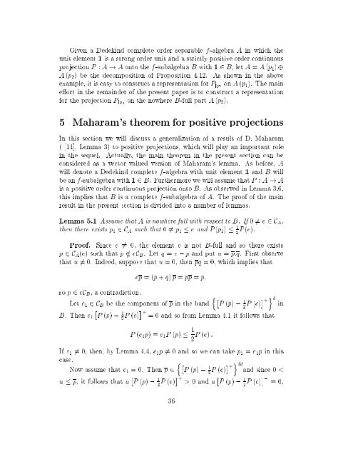 Representations of positive projections 1 Introduction - Mathematics ...