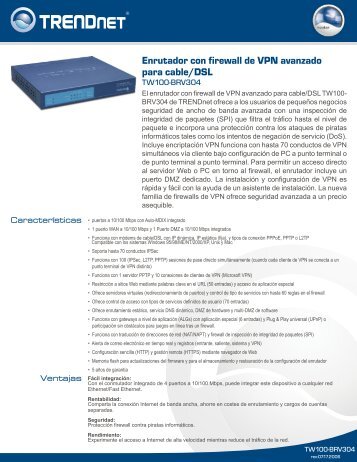Enrutador con firewall de VPN avanzado para cable/DSL - TRENDnet
