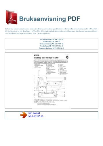 Instruktionsbok MULLTOA 45 - BRUKSANVISNING PDF