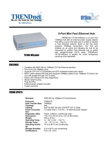 5-Port Mini Fast Ethernet Hub