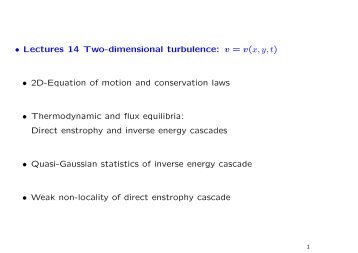 Hydrodynamic turbulence in 2 dimensions - Victor S. L'vov Home-page