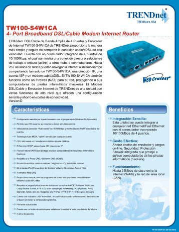 DSL/Cable Modem Internet Station with built in 4-Port ... - TRENDnet