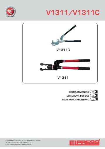 Hydraulische Presszange V1311 und V1311C - Lapp Kabel