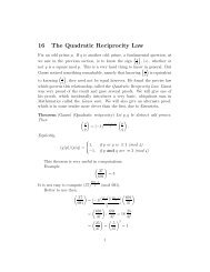 16 The Quadratic Reciprocity Law - Caltech Mathematics Department