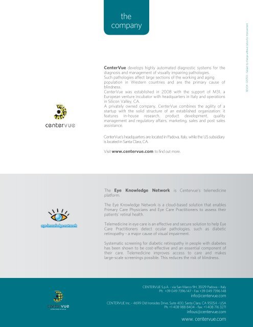 brochure DRS (.pdf, 378 KB) - CenterVue