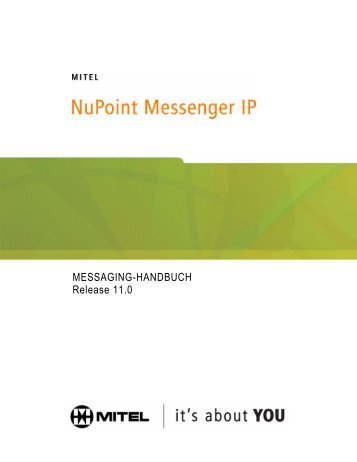 MESSAGING-HANDBUCH Release 11.0 - Mitel Edocs