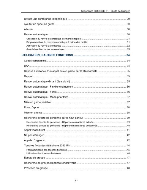 5330/5340 IP Phone Guide de l'usager - Mitel Edocs