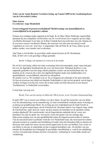 Tekst van de Annie Romein Verschoor lezing, op 5 maart 2009 in ...