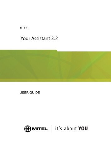 YA 3.2 User Guide - Mitel Edocs