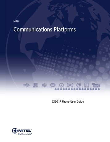 5360 IP Phone User Guide - Mitel Edocs