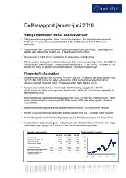 Delårsrapport januari-juni 2010 729 KB - Investor AB