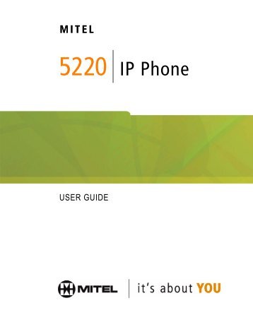 5220 IP Phone User Guide - Mitel Edocs