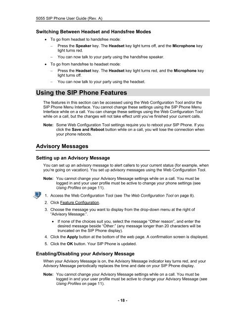 User Guide for 3050 ICP Users - Mitel Edocs