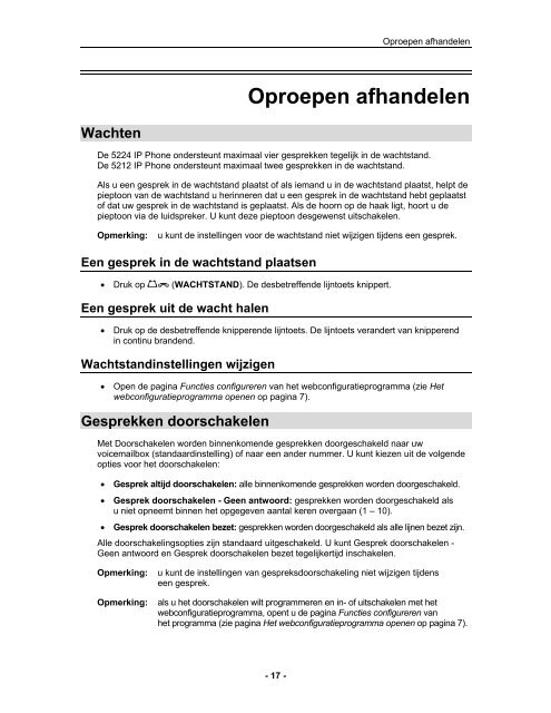 Gebruikers- en beheerdershandleiding voor SIP - Mitel Edocs