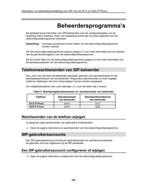 Gebruikers- en beheerdershandleiding voor SIP - Mitel Edocs