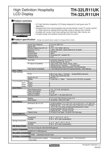 Panasonic TH-32LR11UK - AV-iQ