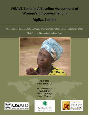 A Baseline Assessment of Women's Empowerment in Mpika, Zambia