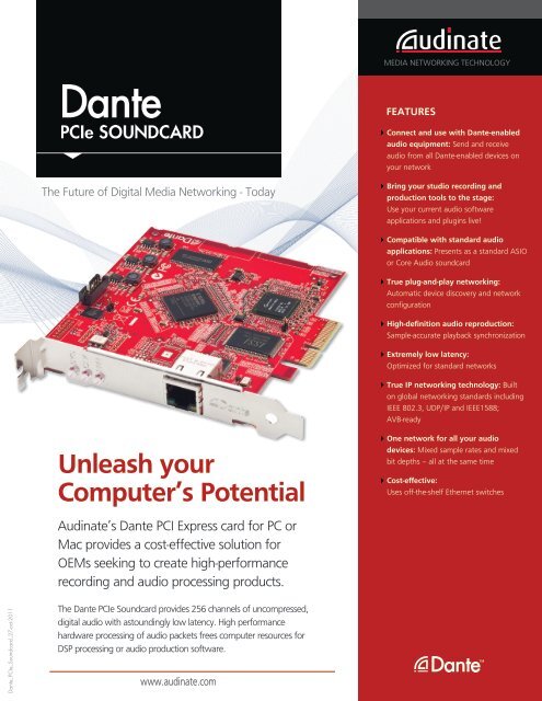 Dante Audio Networking PCIe Express