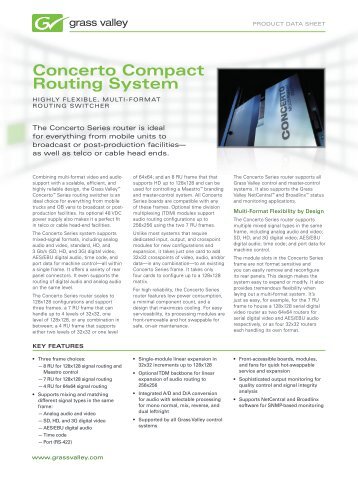 Concerto Compact Routing System - Rexfilm