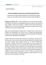 Panasonic Malaysia melancarkan model Peti Sejuk Eko 2012