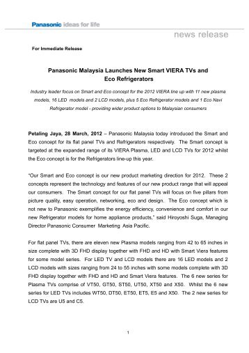 Panasonic Malaysia Launches New Smart VIERA TVs and Eco ...