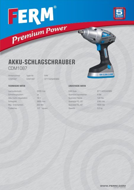 AKKU-SCHLAGSCHRAUBER - FERM.com