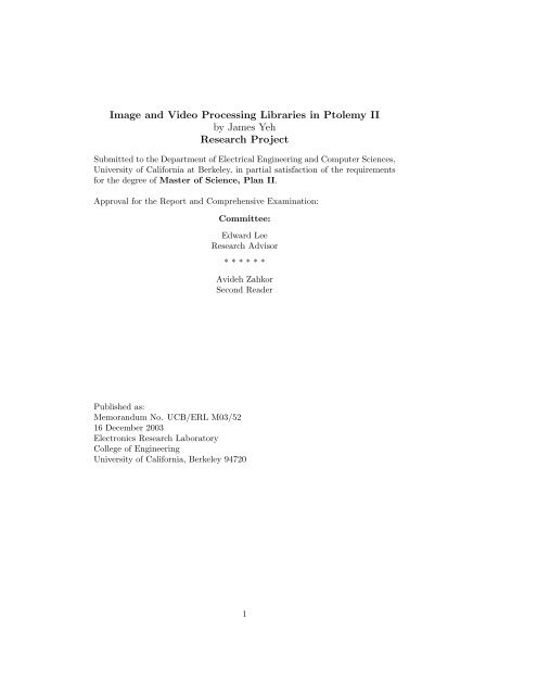 Image and Video Processing Libraries in Ptolemy II by ... - CiteSeerX