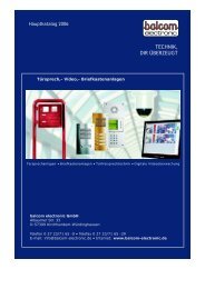 Gesamtkatalog balcom electronic GmbH - Architect24.eu