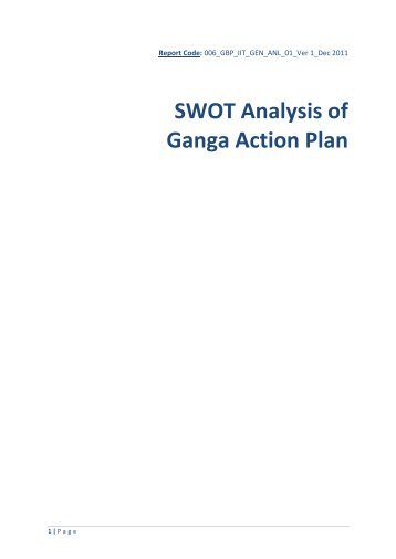 SWOT Analysis of Ganga Action Plan - GANGAPEDIA