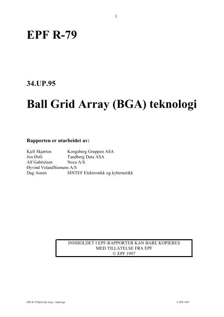 EPF R-79 Ball Grid Array (BGA) teknologi - IVF