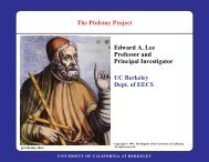An Overview of the Ptolemy Project