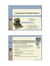 Computing for Embedded Systems What is an ... - Ptolemy Project