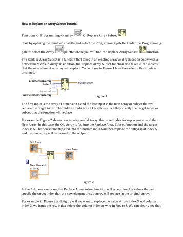 How to Replace an Array Subset Tutorial Functions -> Programming ...