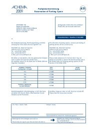 Parkplatzreservierung Reservation of Parking Space - Achema ...