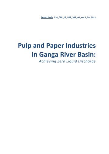 Pulp and Paper Industries in Ganga River Basin: - GANGAPEDIA