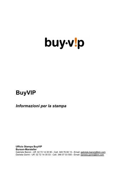 Profilo BuyVIP - Social Media Release
