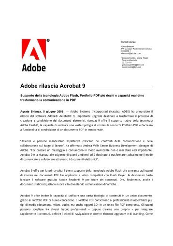 Adobe rilascia Acrobat 9 - Social Media Release